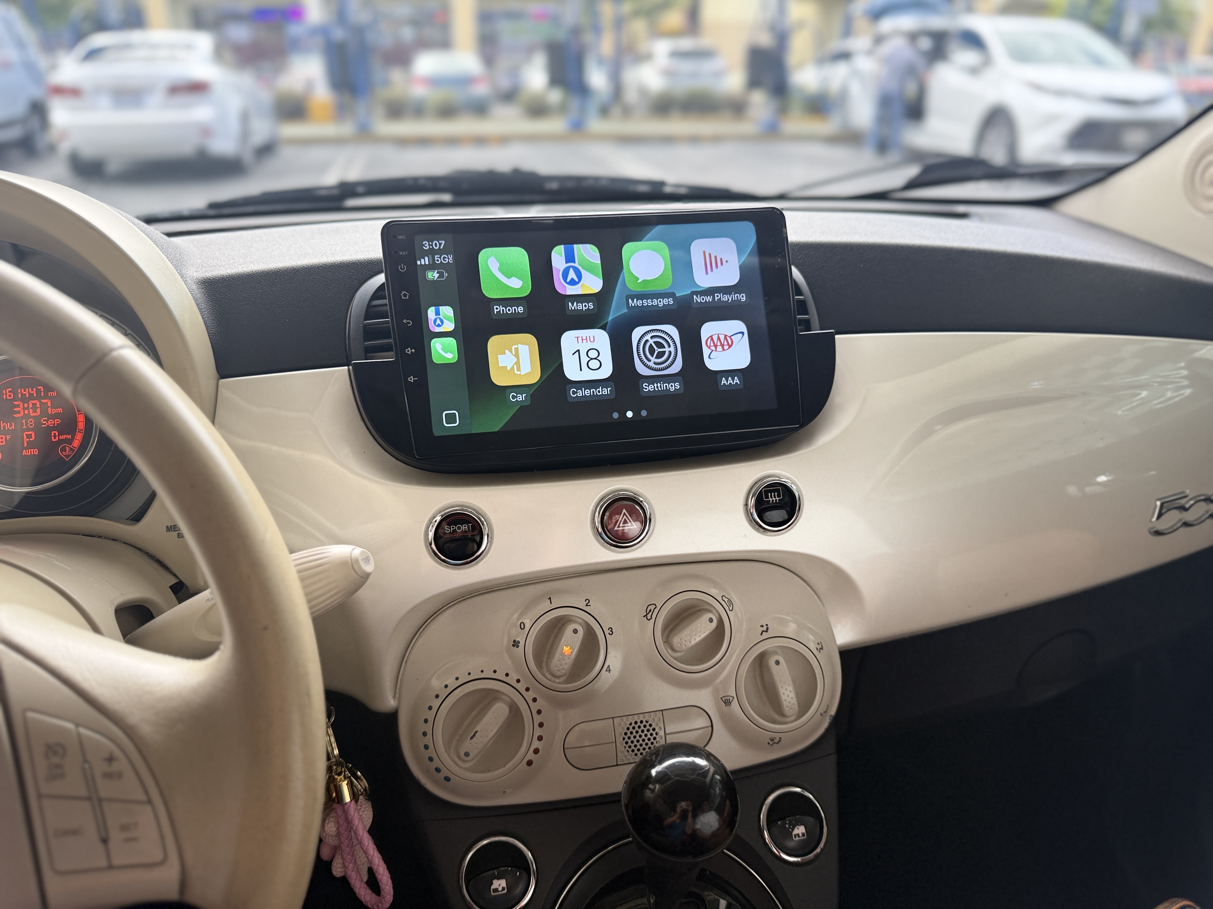 Lắp màn hình Android cho xe Fiat 500